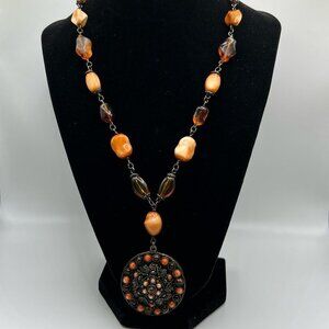 Orange and Brown Antique look Necklace